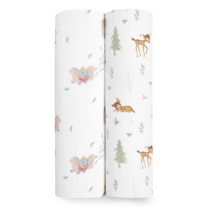 Aden + Anais Essentials Cotton Muslin Swaddle (2 Pack), Disney Bambi Forest