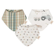 Shop Crane Baby Muslin 3 Piece Bib Set, Charlie Farmhouse Tractor at GoodBuy Gear