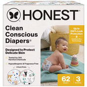 Shop Honest Company Clean Conscious Diapers Pack, Size 3, 62 Count, Space Travel + It's a Pawty at GoodBuy Gear