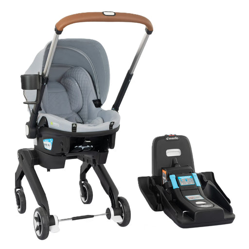 Shop Evenflo Shyft Dual Ride Infant Car Seat Stroller Combo, 2025, Quartz, with Carryall Storage and Green & Gentle Fabric at GoodBuy Gear