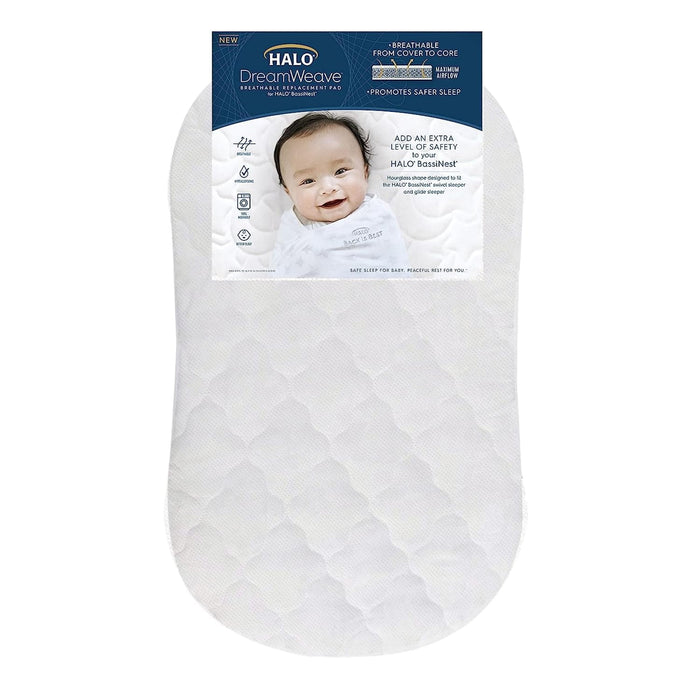 Halo Dreamweave Breathable BassiNest Replacement Pad, White