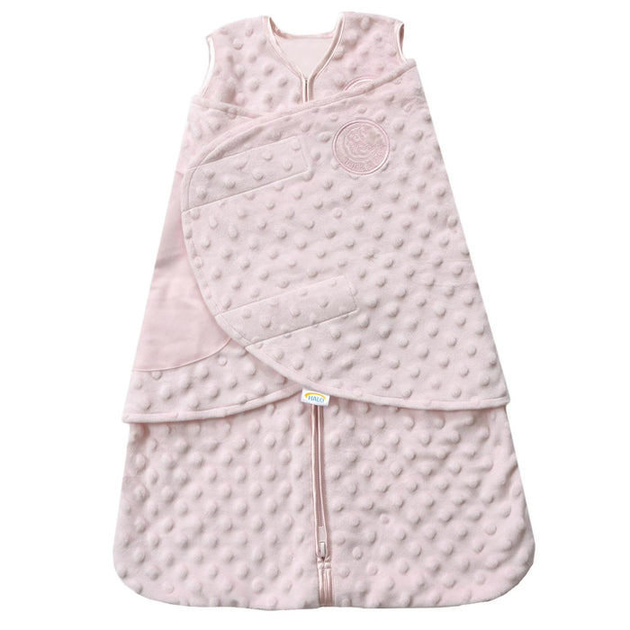 Halo Sleepsack Swaddle Plushy Dot Velboa, Pink, Newborn