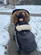 Shop Cover Baby Organic Premium Beige Wool Adjustable Footmuff, Pastel Navy at GoodBuy Gear