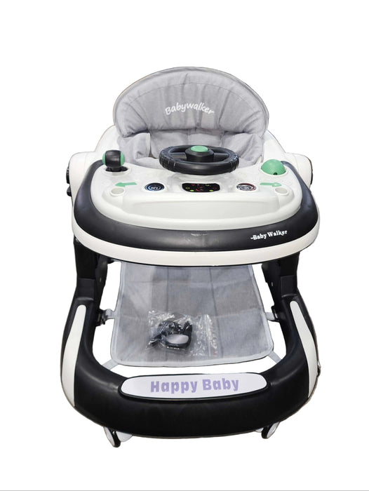 Happy Baby Happysteps 2-in-1 Push Baby Walker, Black and White