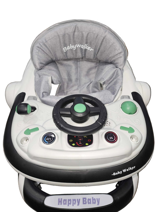 Happy Baby Happysteps 2-in-1 Push Baby Walker, Black and White