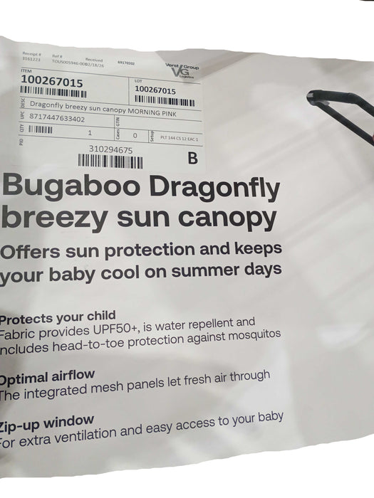 Bugaboo Dragonfly Breezy Sun Canopy, Konges Sløjd Dusty Pink Cherry