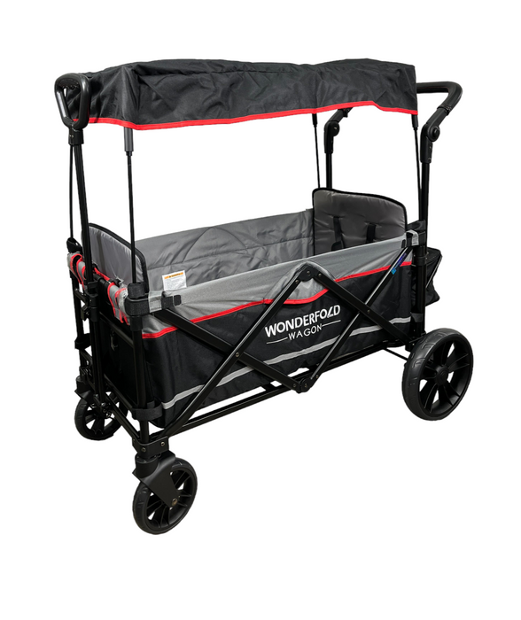 Wonderfold X2 Push + Pull Double Stroller Wagon, 2021, Black