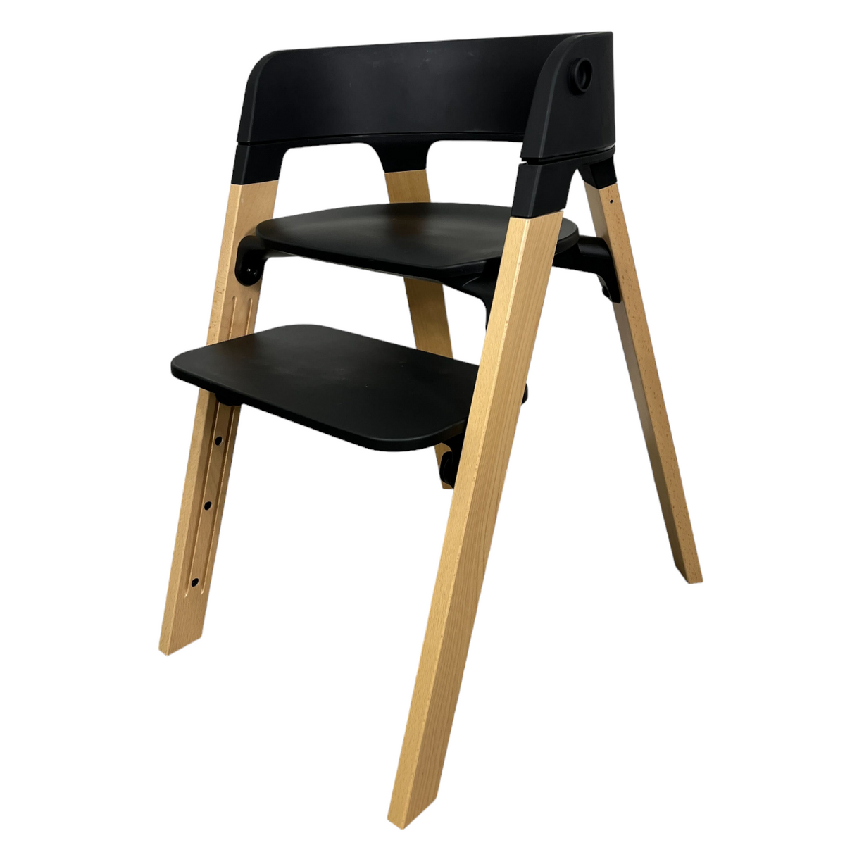 Stokke Steps Chair, Black Seat with Natural Legs