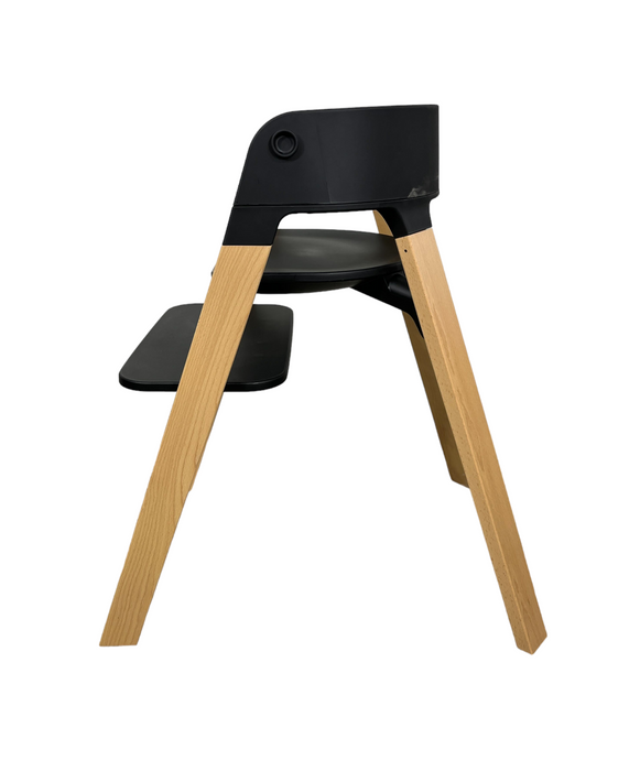 Stokke Steps Chair, Black Seat with Natural Legs