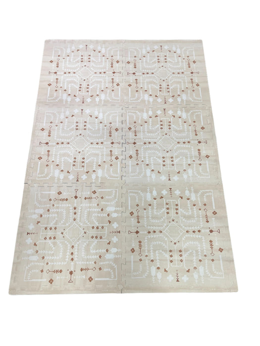 Lalo Play Mat, 4x6, Oatmeal Floral Persian