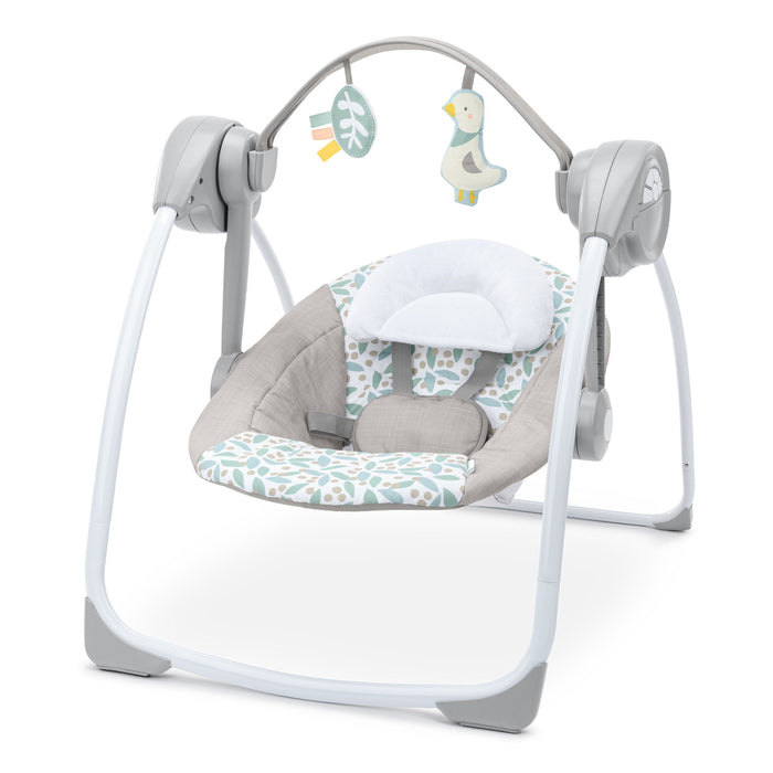 Ingenuity Comfort 2 Go Compact Portable Baby Swing, Endless Blooms