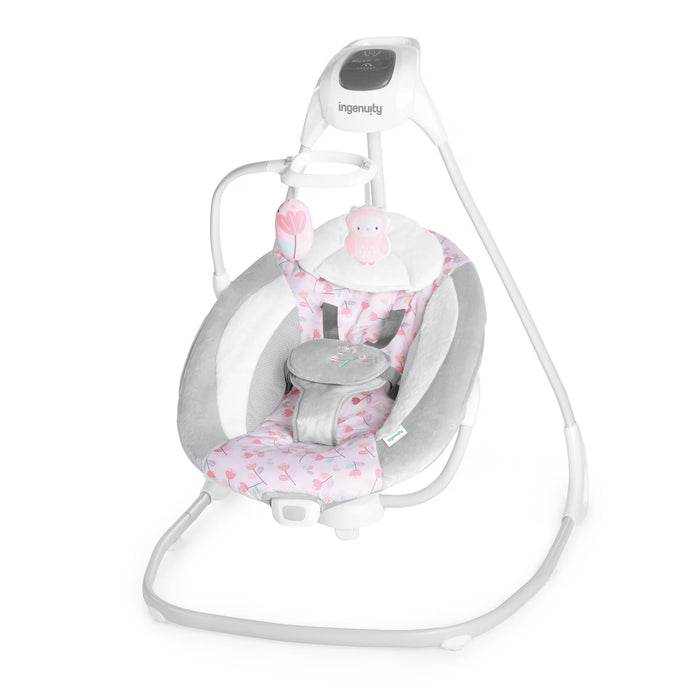 Ingenuity Simple Comfort 2-in-1 Swing Rocker, Pink Cassidy