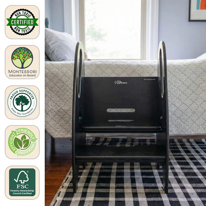 Little Partners 3-in-1 Growing Step Stool, Ebony