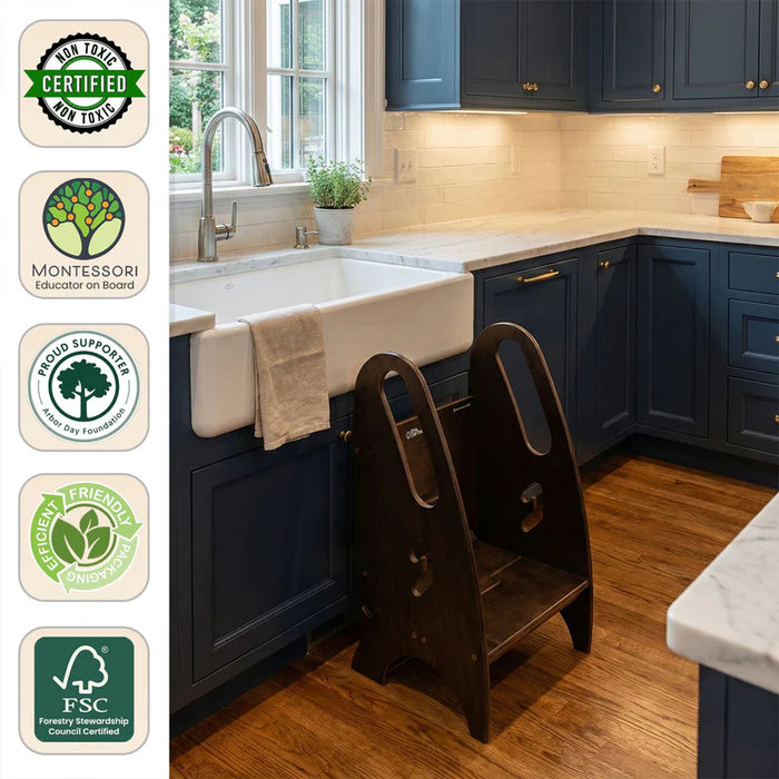 Little Partners 3-in-1 Growing Step Stool, Espresso