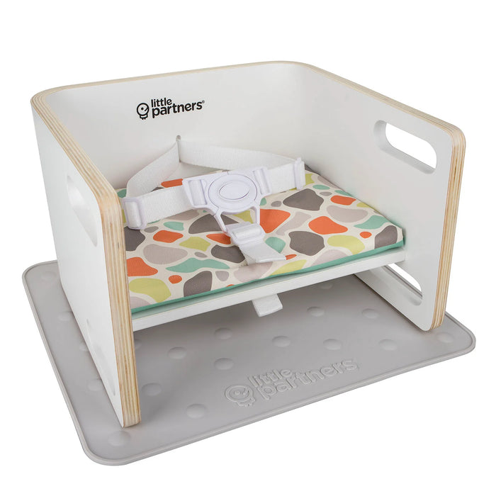 Little Partners 3-in-1 Learning Booster Seat and Step Stool, Soft White