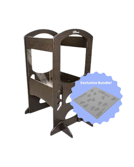 Shop Little Partners Chef Series Learning Tower and Silicone Mat Limited Edition, Charcoal Grey Wash at GoodBuy Gear