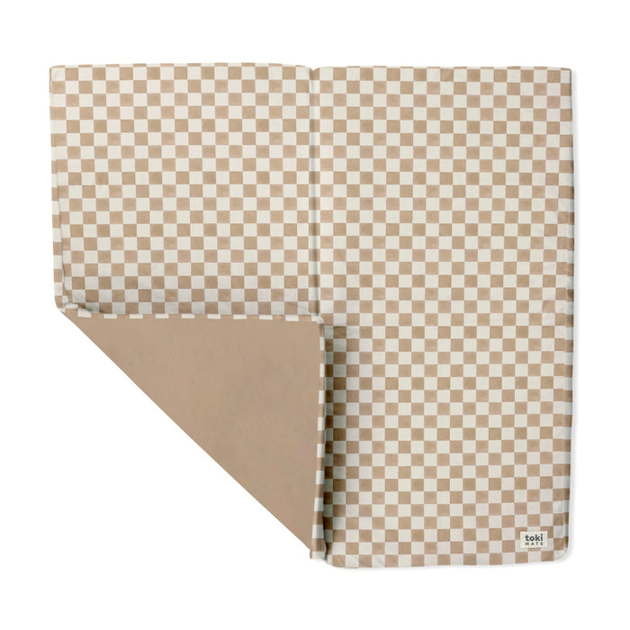 Toki Kids Checker Toffee Organic Cotton Mat