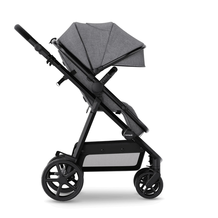 Mompush Meteor 2 Stroller, 2025, Black Frame, Grey