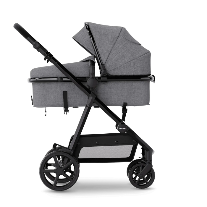Mompush Meteor 2 Stroller, 2025, Black Frame, Grey