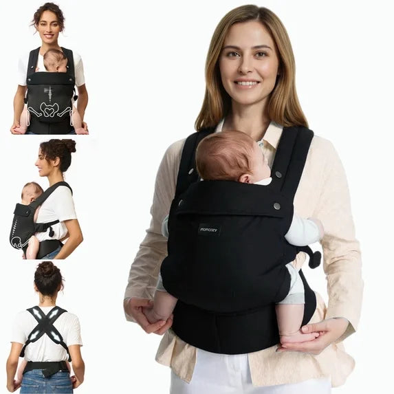 Momcozy 3-in-1 PureHug Baby Carrier, Black, Cotton