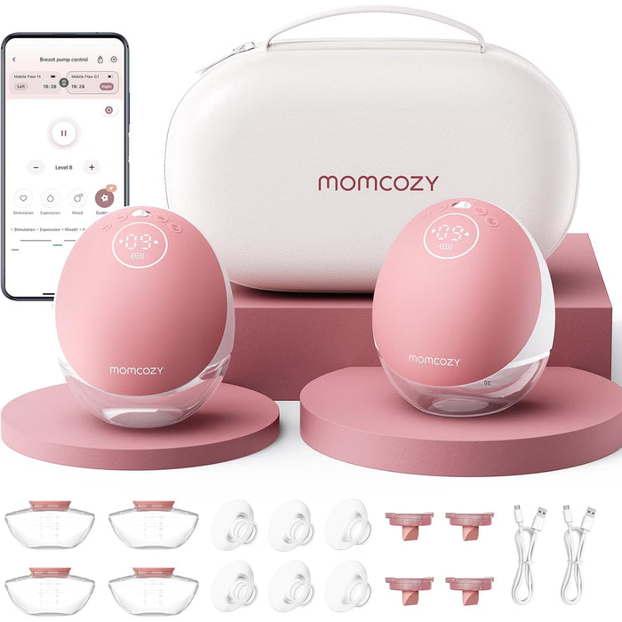 Shop Momcozy Mobile Flow Hands-Free Breast Pump M9, Cozy Red, Double at GoodBuy Gear