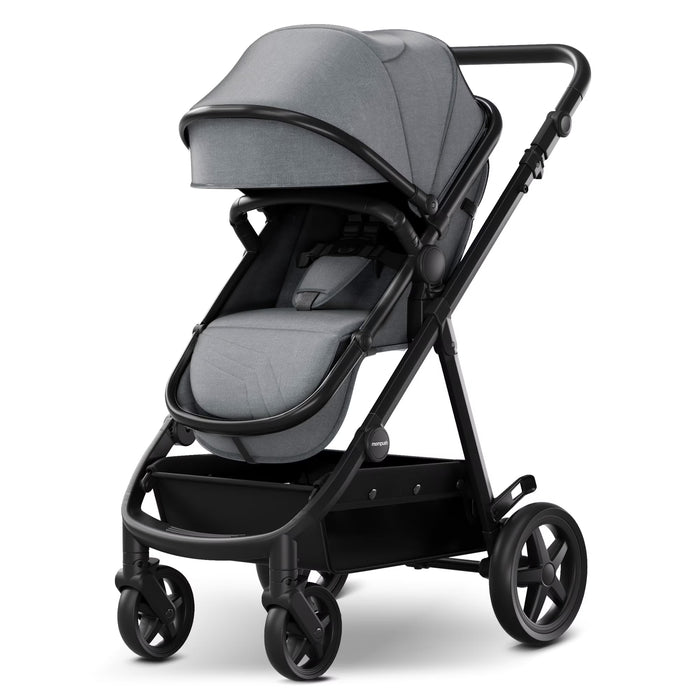 Mompush Meteor 2 Stroller, 2025, Black Frame, Grey