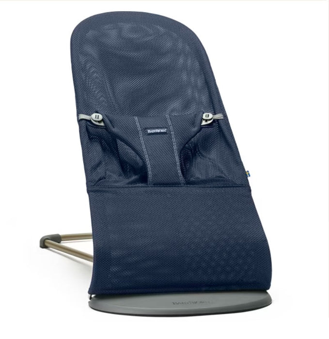 BabyBjorn Bouncer Bliss Bundle With Toy Bar, Googly Eyes Pastels, Dark Gray Frame, Navy Mesh