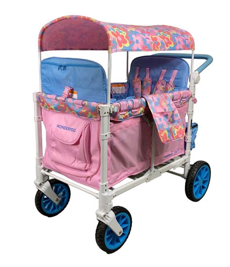 Wonderfold W4 Luxe Quad Stroller Wagon, 2023, Petal Pop