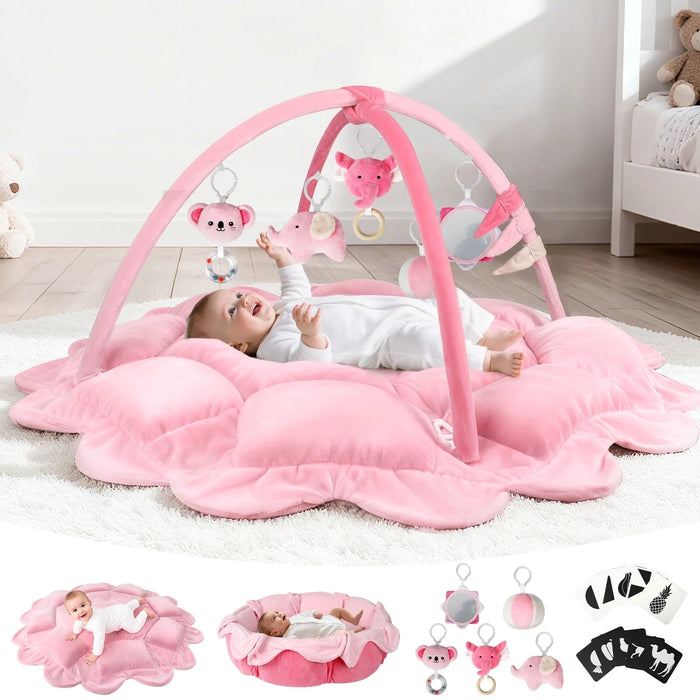 Omzer 5-in-1 Convertible Baby Play Gym, Pink