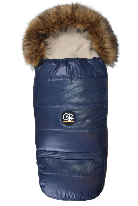 Shop Cover Baby Organic Premium Beige Wool Adjustable Footmuff, Pastel Navy at GoodBuy Gear