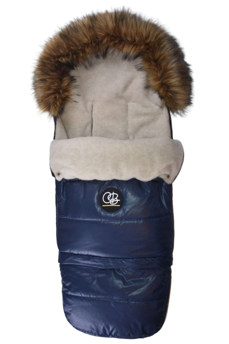 Shop Cover Baby Organic Premium Beige Wool Adjustable Footmuff, Pastel Navy at GoodBuy Gear