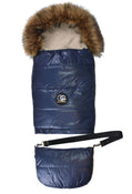 Shop Cover Baby Organic Premium Beige Wool Adjustable Footmuff, Pastel Navy at GoodBuy Gear