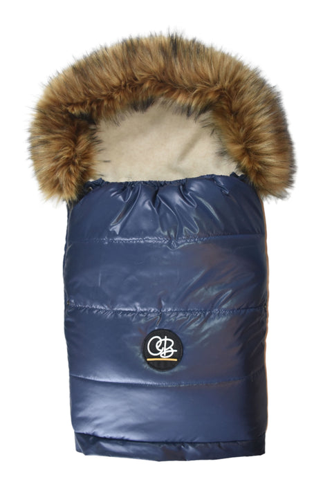 Shop Cover Baby Organic Premium Beige Wool Adjustable Footmuff, Pastel Navy at GoodBuy Gear