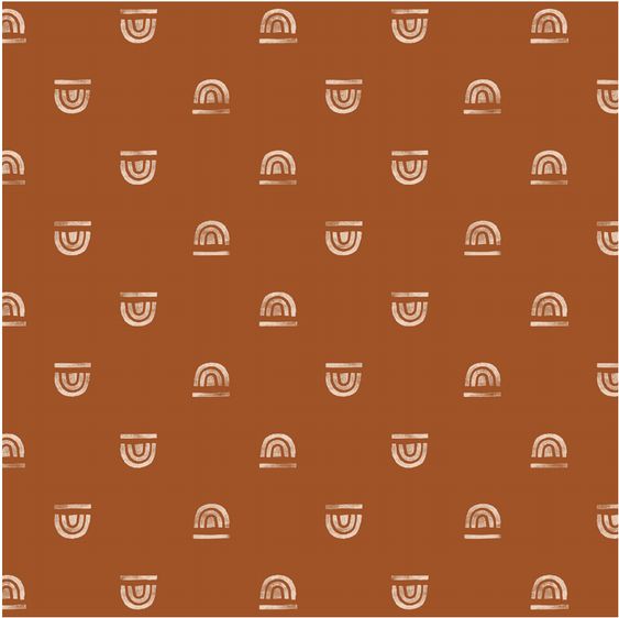 Toki Mats Padded Play Mat, Rainbow Stamp in Rust, Multiple Sizes