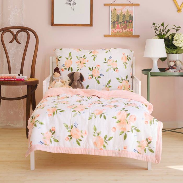 Shop Little Unicorn Cotton Muslin Toddler Bedding 3 Piece Set, Watercolor Roses Grande at GoodBuy Gear