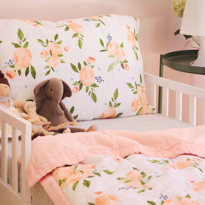 Shop Little Unicorn Cotton Muslin Toddler Bedding 3 Piece Set, Watercolor Roses Grande at GoodBuy Gear