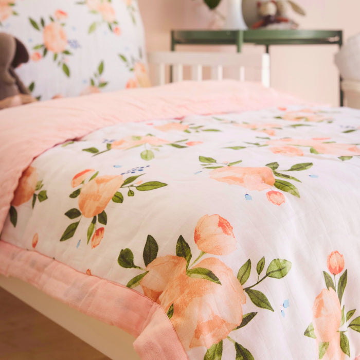 Shop Little Unicorn Cotton Muslin Toddler Bedding 3 Piece Set, Watercolor Roses Grande at GoodBuy Gear