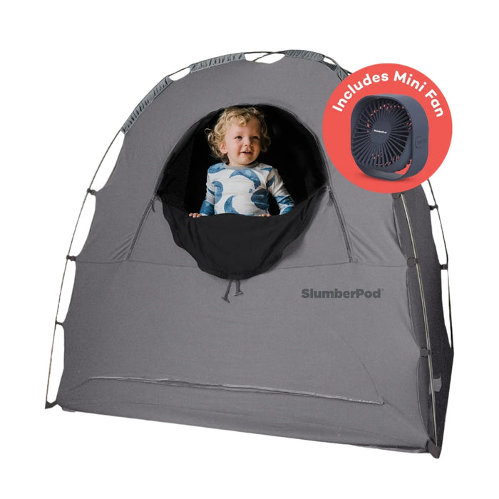 SlumberPod 3.0 Sleep Canopy with Fan, Morning Mist Gray