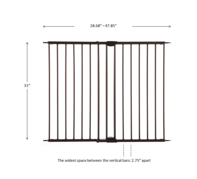 North States MyPet Windsor Walk Through Pet Gate, Matte Bronze