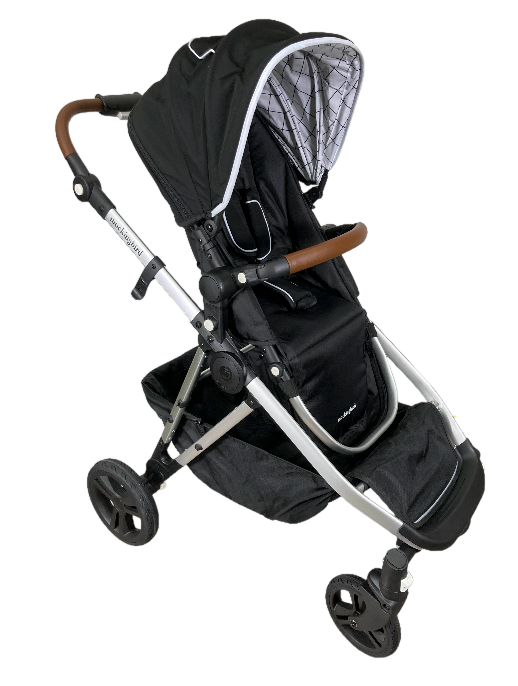 Mockingbird Single to Double Stroller, 2022, Silver with Penny Leather, Windowpane, Black