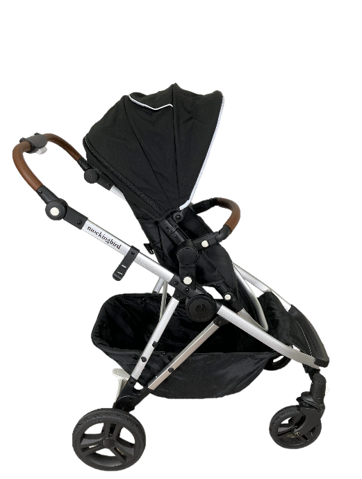 Mockingbird Single to Double Stroller, 2022, Silver with Penny Leather, Windowpane, Black