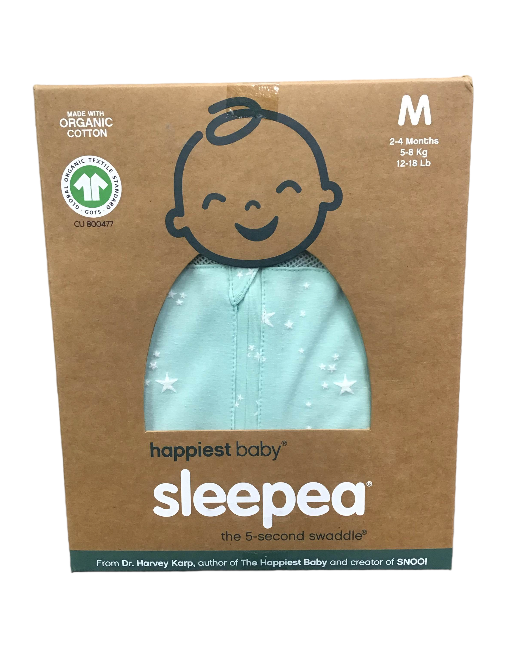 Happiest Baby Sleepea Swaddle, Medium, Teal Stars