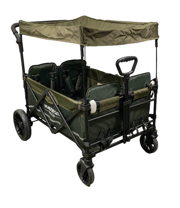 Wonderfold X4 Push & Pull Quad Stroller, 2022, Woodland Green