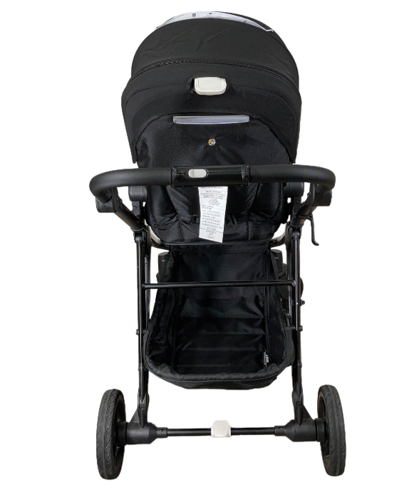 Mockingbird Single to Double Stroller, 2022, Matte Black with Matte Black Leather, Watercolor Drops, Black