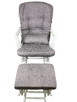 Stork Craft Glider And Ottoman White Gray Swirl