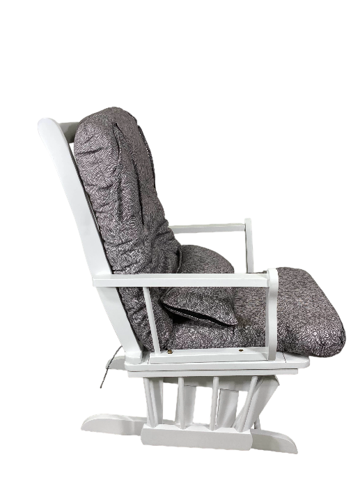 Stork Craft Glider And Ottoman, White/Gray Swirl