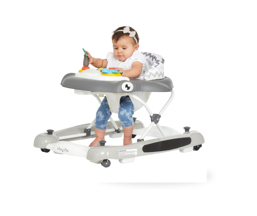 Dream On Me Aloha Fun 2-in-1 Walker And Rocker, Grey