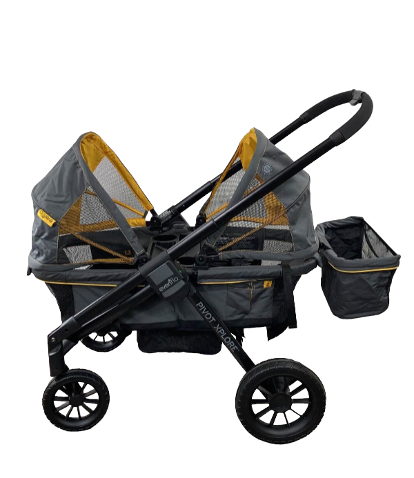 Evenflo Pivot Xplore All-Terrain Double Stroller Wagon, Adventurer Grey