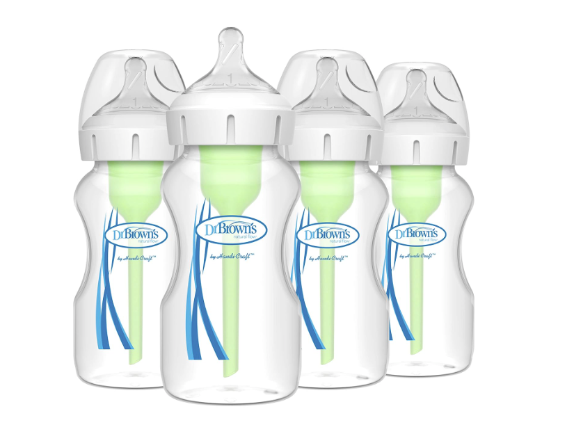 Dr. Brown's Options+ Anti Colic Wide Neck Bottle, 9oz, 4 Pack