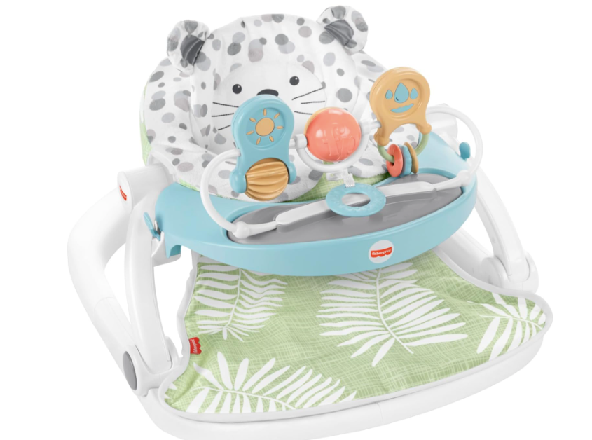 Fisher Price Premium Sit-Me-Up Floor Seat with Toy Tray, Snow Leopard